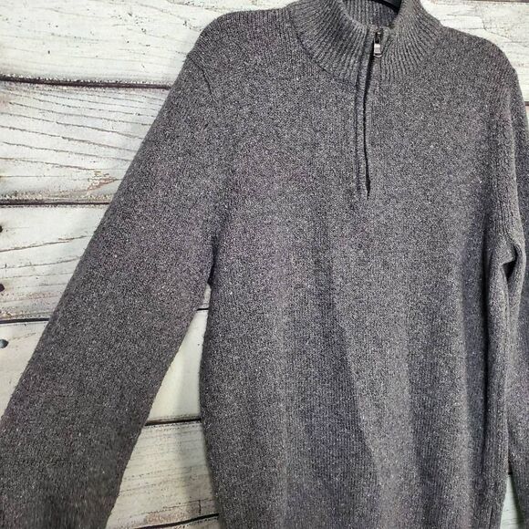 Sonoma Goods for Life Women’s Sweater M Gray Mock Neck 1/4 Zip Pullover Knit - Picture 2 of 7